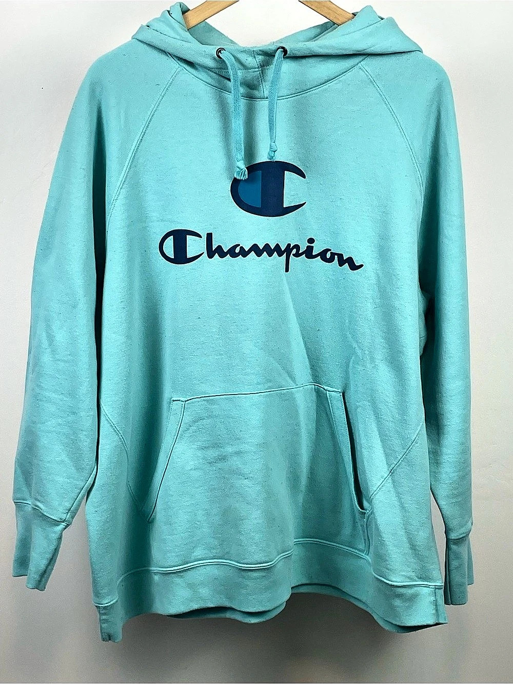 ✨ FREE WITH PURCHASE ✨ Champion Aqua Blue Logo Hoodie 3X